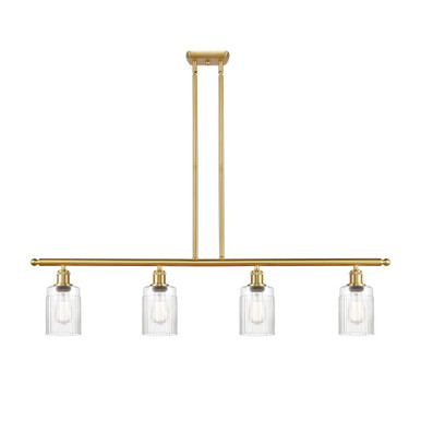 Hadley 4 Light Stem Hung Island 9.5 Inch Tall X 48 Inch Wide by Innovations - 516-4I-G34