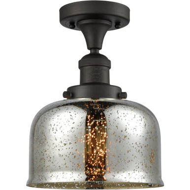 Bell 100W 1 LED Semi Flush Mount 9 Inch Tall and 8 Inch Wide by Innovations - 517-1CH-OB-G78-LED