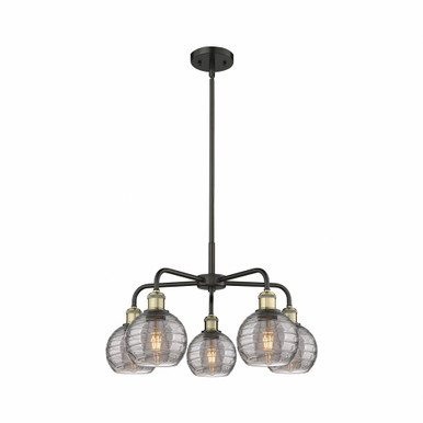 Athens Deco Swirl 5 Light Medium Chandelier by Innovations 516-5CR-G1213-6 - 516-5CR-BAB-G1213-6SM