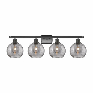 Athens Deco Swirl 4 Light Bath Vanity 10.88 X 38 Inch Wide by Innovations - 516-4W-OB-G1213-8SM