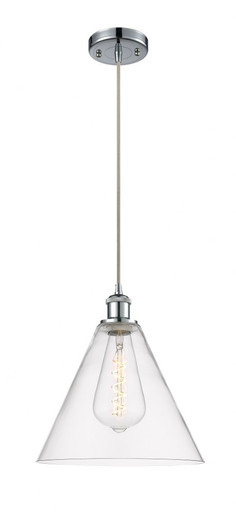 Berkshire Glass 1 Light Cord hung Mini Pendant 13 X 12 by Innovations - 516-1P-PC-GBC-122