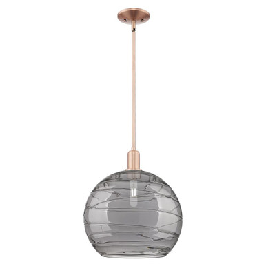 Athens Deco Swirl 1 Light Stem Hung Mini Pendant 15.75X13.75 by Innovations - 716-1S-AC-G1213-14SM