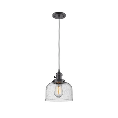 Bell 1 Light Cord Hung Down Mini Pendant 8.88X7.75 Inch Wide by Innovations - 201CSW-G7