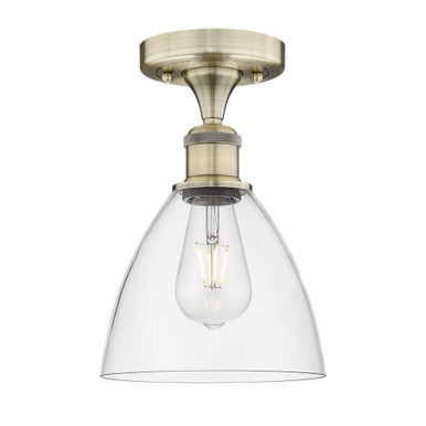 Bristol 1 Light Glass Semi Flush Mount 11.5 X 7.5 Inch Wide by Innovations - 616-1F-AB-GBD-752