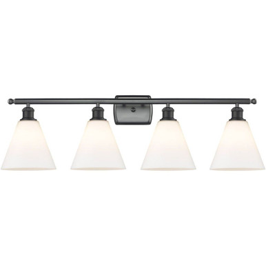 Berkshire Glass 4 Light Bath Vanity 11 Inch and 38 Inch Wide by Innovations - 516-4W-GBC-8