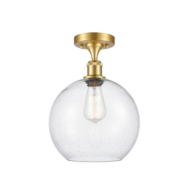 Athens 1 Light Semi Flush Mount 13.25 Inch and 10 Inch Wide by Innovations - 516-1C-SG-G124-10