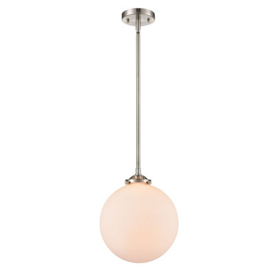 Beacon 1 Light Stem Hung Mini Pendant 11.38 Tall and 10 Wide by Innovations - 284-1S-SN-G201-10