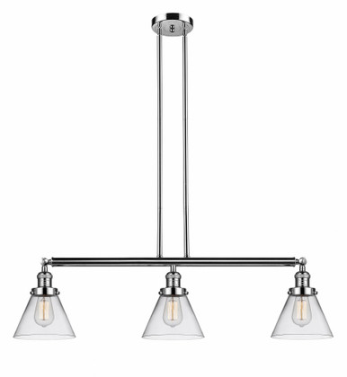 Cone 3 Light Stem Adjustable Island 10 and 40.25 Inch Wide by Innovations - 213-PN-G42