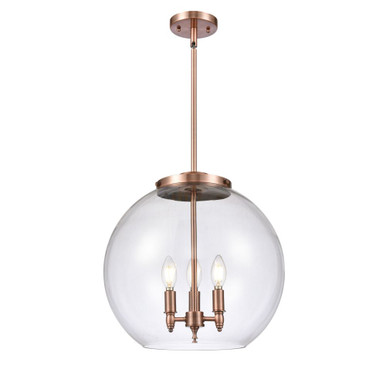 Athens 60W 3 LED Stem Hung Pendant 16.38 X 15.75 Inch Wide by Innovations - 221-3S-G12-16-LED