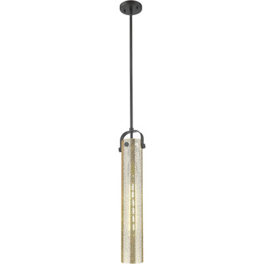 Pilaster 1 Light Stem Glass Pendant 25 Inch X 4.75 Inch Wide by Innovations - 413-1SS-BK-G413-1S-4ME