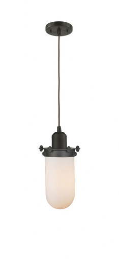 Centri 1 Light Cord hung Mini Pendant 10 and 4.5 Inch Wide by Innovations - 900-1P-OB-CE231-OB-W
