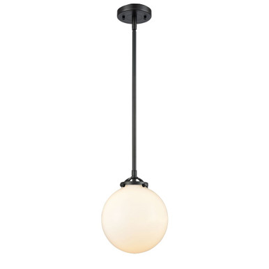 Beacon 100W 1 LED Stem Hung Mini Pendant 9.38 Tall X 8 Wide by Innovations - 284-1S-OB-G201-8-LED