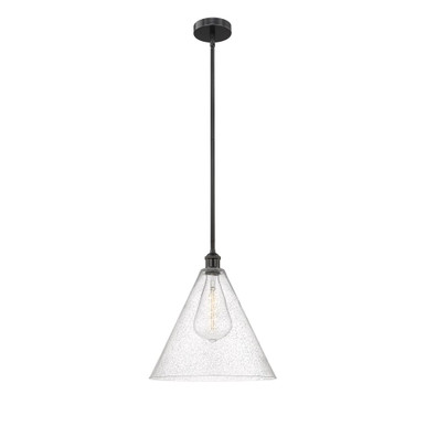 Berkshire Glass 1 Light Stem Hung Pendant 16.5X16 Inch Wide by Innovations - 616-1S-GBC-16