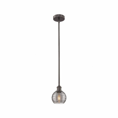 Athens Deco Swirl 1 Light Stem Mini Pendant 7.63 X 5.88 by Innovations - 616-1S-OB-G1213-6SM