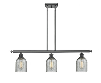 Caledonia 3 Light Stem Hung Island 9.5 Inch and 36 Inch Wide by Innovations - 516-3I-BK-G257