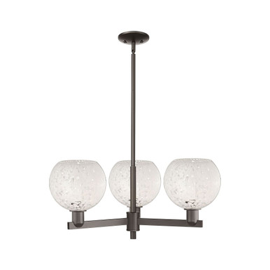 White Mouchette 3 Light Stem Hung Pendant 12X29.75 Inch Wide by Innovations - 716-3CR-OB-G1216-8WM