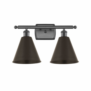 Ballston Cone 2 Light Vanity Light by Innovations - 516-2W-OB-MBC-8-OB