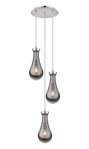 Owego 3 Light 5" Multi Pendant 42.75 Inch X 11.63 Inch Wide by Innovations - 113-451-1P-PN-G451-5SM
