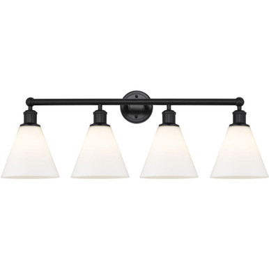 Berkshire Glass 4 Light Bath Vanity 12.25 InchX35 Inch Wide by Innovations - 616-4W-GBC-8