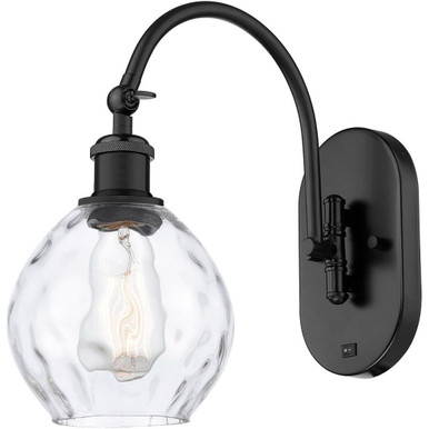 Waverly 1 Light Adjustable Swing Arm Wall Sconce 12X6 Inch by Innovations - 518-1W-BK-G362