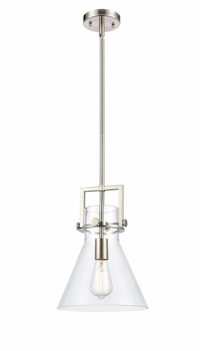 Newton Cone 1 Light Stem Hung Mini Pendant 13.63 X 10 Inch by Innovations - 411-1SM-SN-G411-10CL