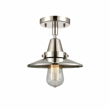 Railroad 1 Light 7 Inch Tall Flush Mount by Innovations - 447-1C-PN-M1