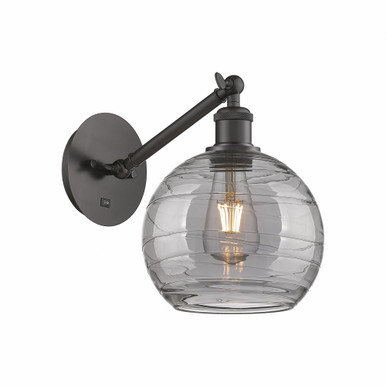 Athens 1 Light Industral Wall Sconce 12.38 Inch Tall by Innovations - 317-1W-OB-G1213-8SM