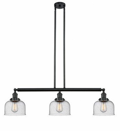 Bell 3 Light Stem Adjustable Island 13 Inch X 40.5 Inch Wide by Innovations - 213-BK-G74