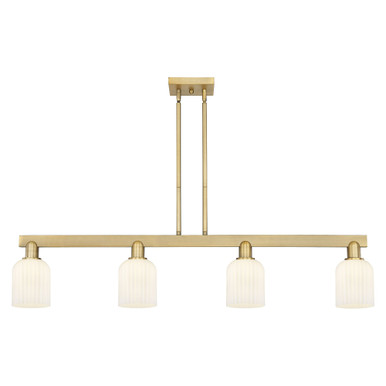Bridal Veil 4 Light Stem hung Island 9.88X47.75 Inch Wide by Innovations - 716-4I-BB-G559-5GWH