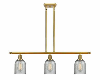 Caledonia 3 Light Stem Hung Island 9.5 Inch and 36 Inch Wide by Innovations - 516-3I-SG-G257