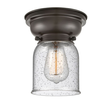 Bell 1 Light Flush Mount 8 Inch Tall and 5 Inch Wide by Innovations - 623-1F-OB-G54
