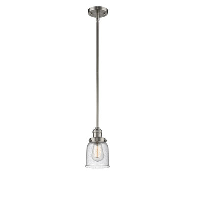 Bell 100W 1 LED Stem Hung Mini Pendant 10 Inch X 5 Inch Wide by Innovations - 201S-SN-G54-LED
