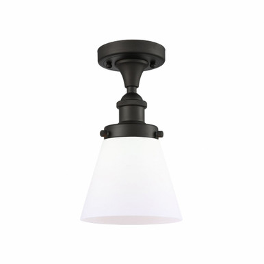 Cone 1 Light Semi Flush Mount 11 Inch Tall and 6 Inch Wide by Innovations - 916-1C-OB-G61