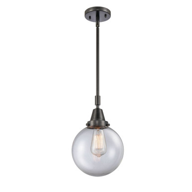 Beacon 100W 1 LED Mini Pendant 12.63 Inch Tall X 8 Inch Wide by Innovations - 447-1S-BK-G202-8-LED