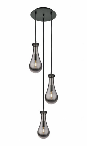 Owego 3 Light 5" Multi Pendant 42.75 Inch X 11.63 Inch Wide by Innovations - 113-451-1P-BK-G451-5SM