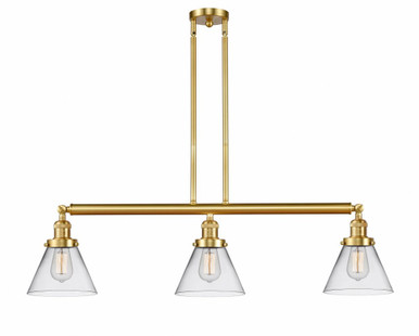 Cone 3 Light Stem Adjustable Island 10 and 40.25 Inch Wide by Innovations - 213-SG-G42