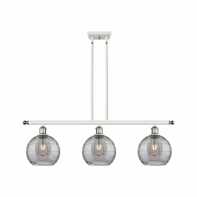Athens Deco Swirl 3Light Stem Hung Island 10.38 InchX36 Inch by Innovations - 516-3I-WPC-G1213-8SM