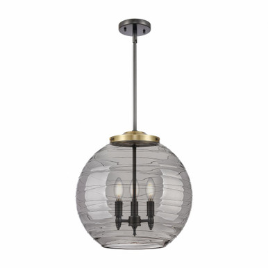 Athens Deco Swirl 3 Light Stem Hung Pendant 15.88 X 15.75 by Innovations - 221-3S-BAB-G1213-16SM