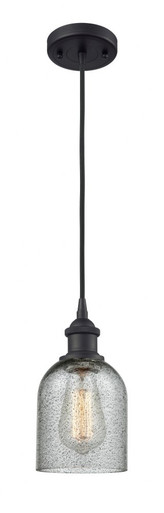Caledonia 1 Light Cord Hung Mini Pendant 9 and 5 Inch Wide by Innovations - 516-1P-BK-G257