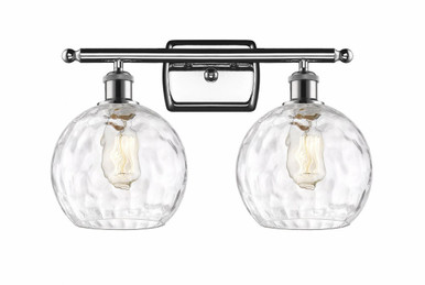 Athens Water Glass 2 Light Vanity Light 18 Inch Wide by Innovations - 516-2W-PC-G1215-8