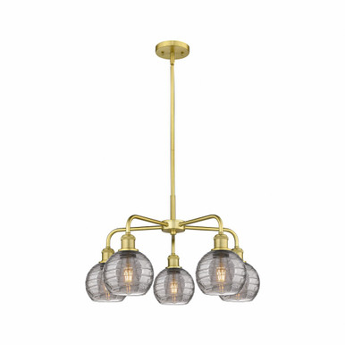 Athens Deco Swirl 5 Light Medium Chandelier by Innovations 516-5CR-G1213-6 - 516-5CR-SG-G1213-6SM