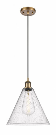 Berkshire Glass 1 Light Cord hung Mini Pendant 13 X 12 by Innovations - 516-1P-BB-GBC-124