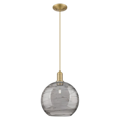 Athens Deco Swirl 1 Light Cord Hung Mini Pendant 14.2 X 12 by Innovations - 716-1P-BB-G1213-12SM