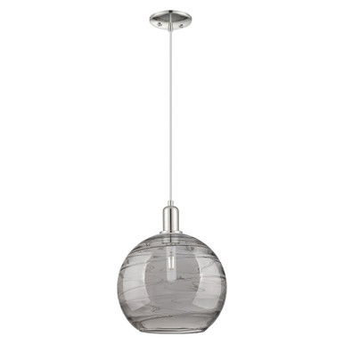 Athens Deco Swirl 1 Light Cord Hung Mini Pendant 14.2 X 12 by Innovations - 716-1P-PN-G1213-12SM
