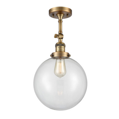 Beacon 1 Light Adjustable Semi Flush Mount 19.25X 10 by Innovations - 201F-BB-G202-10