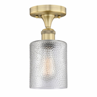 Cobbleskill 1 Light Semi Flush Mount 11 Inch and 5 Inch Wide by Innovations - 616-1F-BB-G112
