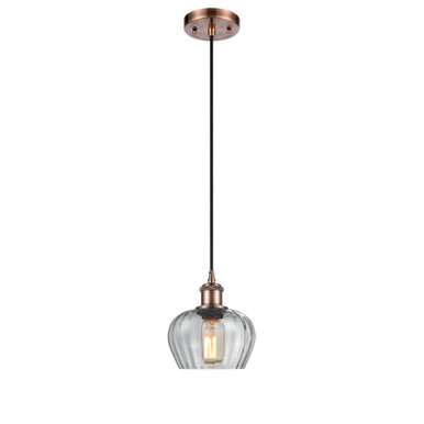 Fenton 100W 1 LED Cord Hung Mini Pendant 7.5 X 6.5 Inch Wide by Innovations - 516-1P-AC-G92-LED