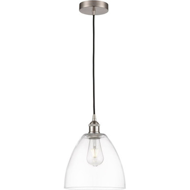 Bristol 100W 1 LED Cord hung Mini Pendant 11.5X9 Inch Wide by Innovations - 616-1P-SN-GBD-92-LED