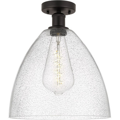 Bristol 1 Light Glass Semi Flush Mount 15 X 12 Inch Wide by Innovations - 616-1F-GBD-12