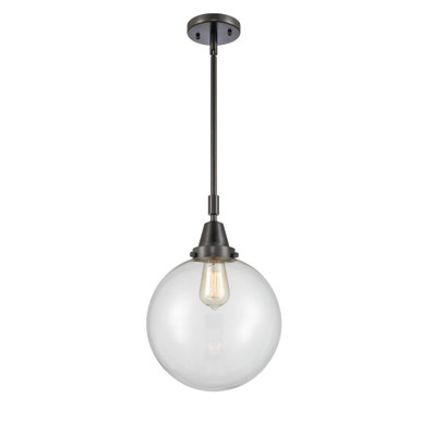 Beacon 100W 1 LED Mini Pendant 14.13 Inch and 10 Inch Wide by Innovations - 447-1S-BK-G202-10-LED